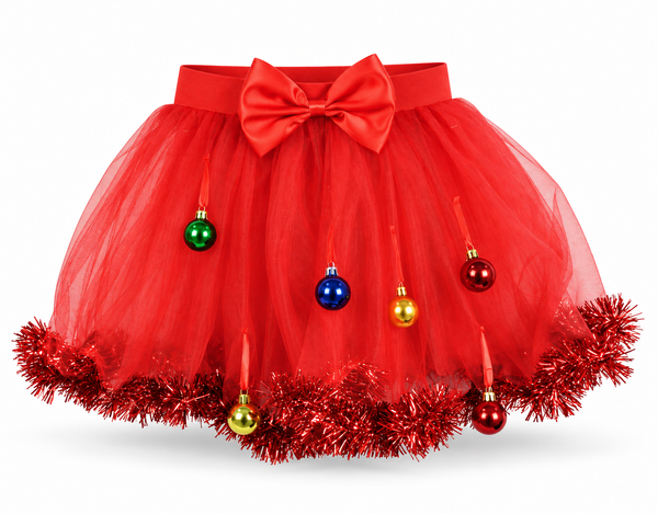 Girls Christmas Tutu with Festive Decorations
