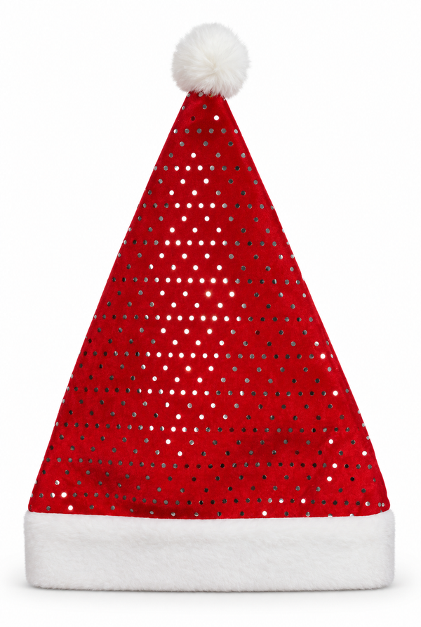 Adult Silver-Foil Santa Hat