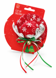 Christmas Clip-On Top Hat with Antlers