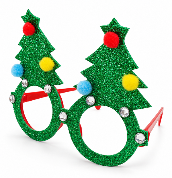 Christmas Glitter Novelty Glasses