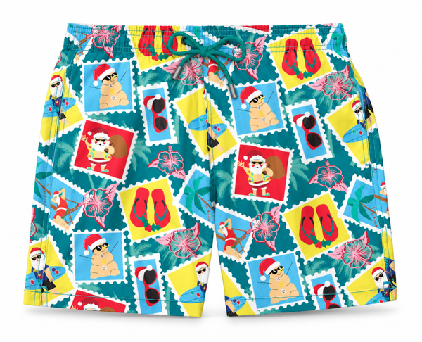 Boys' Christmas Hawaiian Board Shorts
