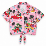 Girls' Christmas Hawaiian Tie-Front Shirt