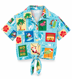 Girls' Christmas Hawaiian Tie-Front Shirt
