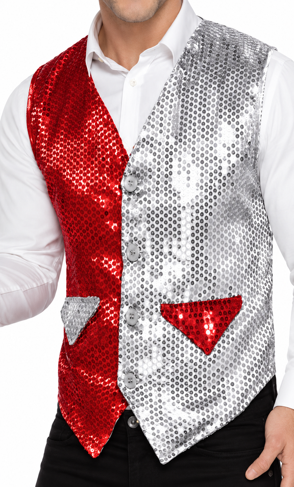 Men's Christmas Sequin Waistcoat