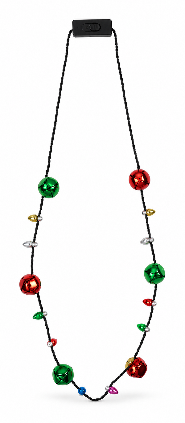 Flashing Christmas Necklace with Bells