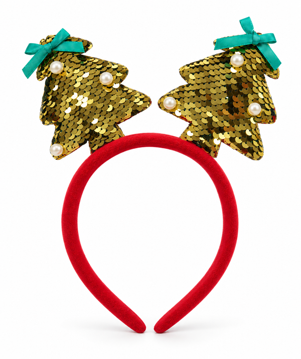 Sequin Christmas Tree or Antler Headband