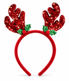 Sequin Christmas Tree or Antler Headband