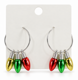 Christmas Hoop Earrings with Festive Charms