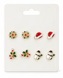 Christmas Stud Earrings – 4 Pairs