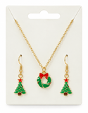 Christmas Necklace and Earrings Set