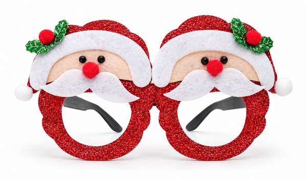 Glitter Christmas Character Novelty Glasses
