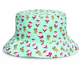 Fully Lined Christmas Print Bucket Hat
