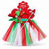Girls Christmas Tutu, Headband and Wand Set