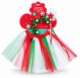 Girls Christmas Tutu, Headband and Wand Set