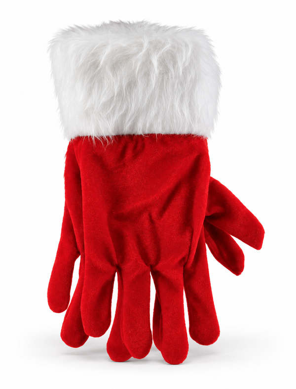 Santa Gloves with Fluffy White Trim