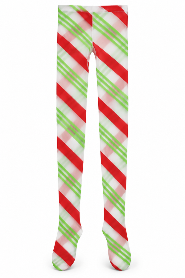Candy Striped Christmas Tights