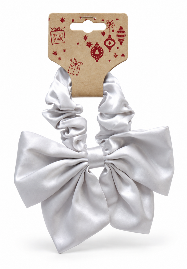 Satin Bow Hair Scrunchie