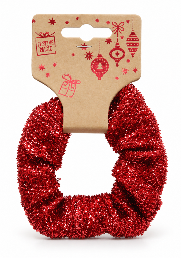 Metallic Tinsel Hair Scrunchie