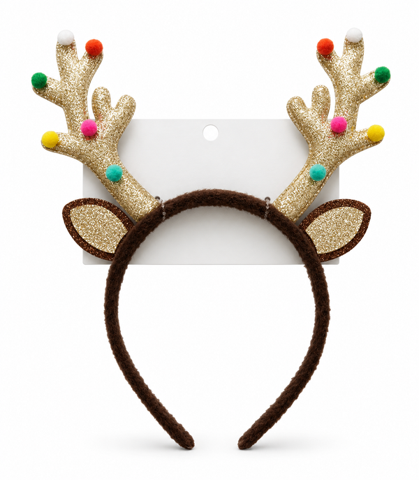 Gold Glitter Antler Headband