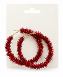 Christmas Tinsel Hoop Earrings