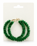 Christmas Tinsel Hoop Earrings