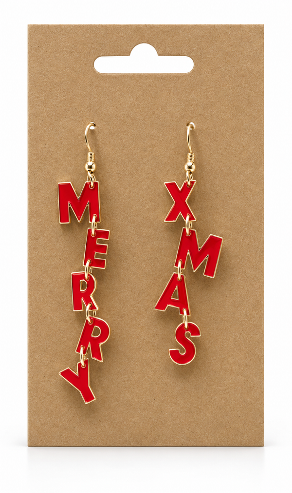 Christmas Metal Drop Earrings