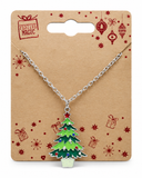 Christmas Silver-Tone Pendant Necklace
