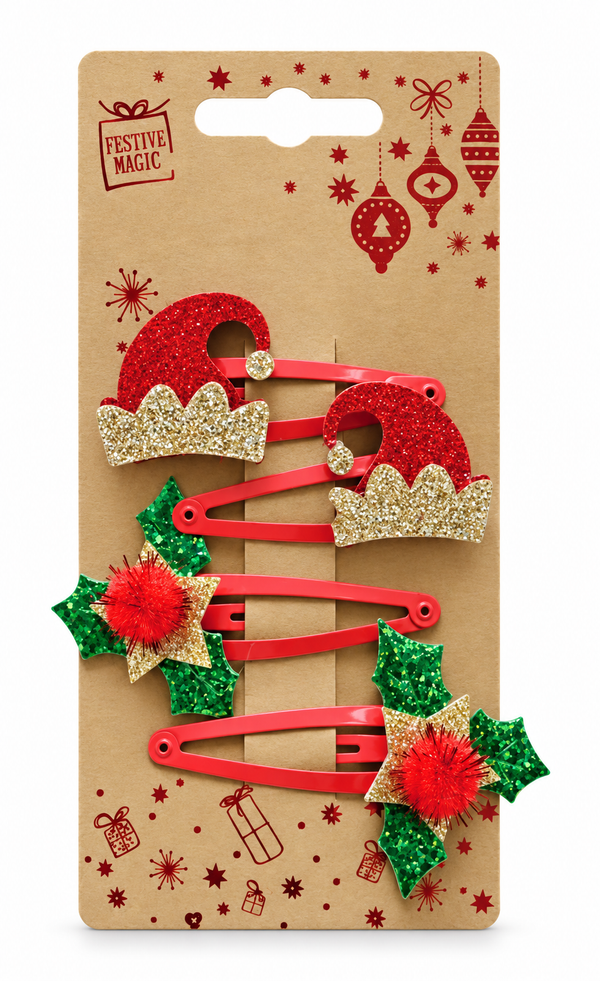 Christmas Decorative Hair Clips – 4 Pack