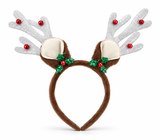 Reindeer Headband with Metallic Antlers