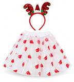 Girls Printed Christmas Tutu and Headband Set