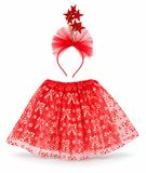 Girls Printed Christmas Tutu and Headband Set