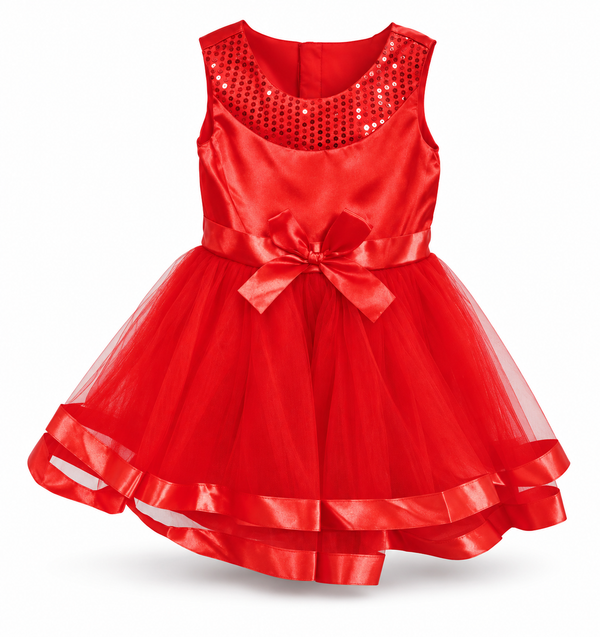 Girls Red Christmas Party Dress