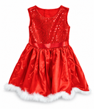 Girls Red Christmas Party Dress