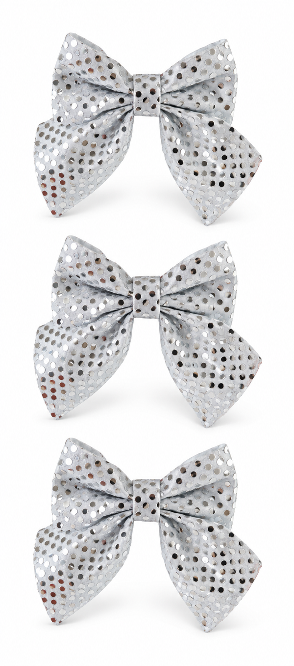 Mirror Fabric Christmas Bows - 3 Pack