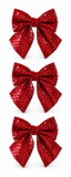 Mirror Fabric Christmas Bows - 3 Pack