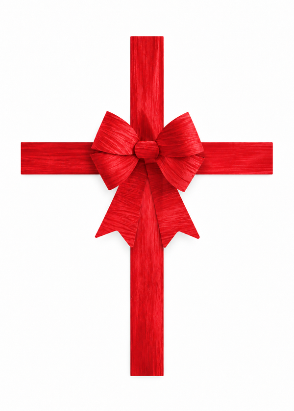 Red 3D Christmas Bow and Sash Set