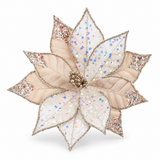 Iridescent Sequin Poinsettia Clip