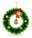 Mini Decorated Tinsel Christmas Wreath 16 cm
