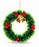 Mini Decorated Tinsel Christmas Wreath 16 cm