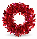 Pink Peppermint Tinsel Christmas Wreath 30 cm
