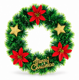 Poinsettia Tinsel Christmas Wreath 30 cm