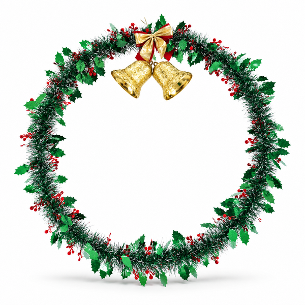 Tinsel Hula Hoop Christmas Wreath 70 cm
