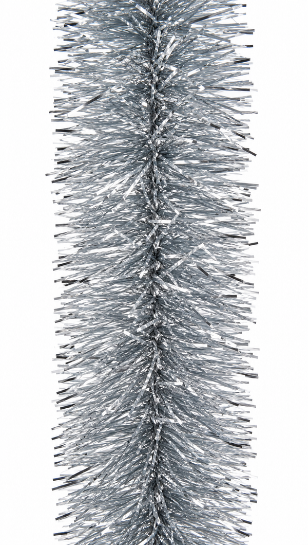 Chunky Fine-Cut Silver Christmas Tinsel – 2m