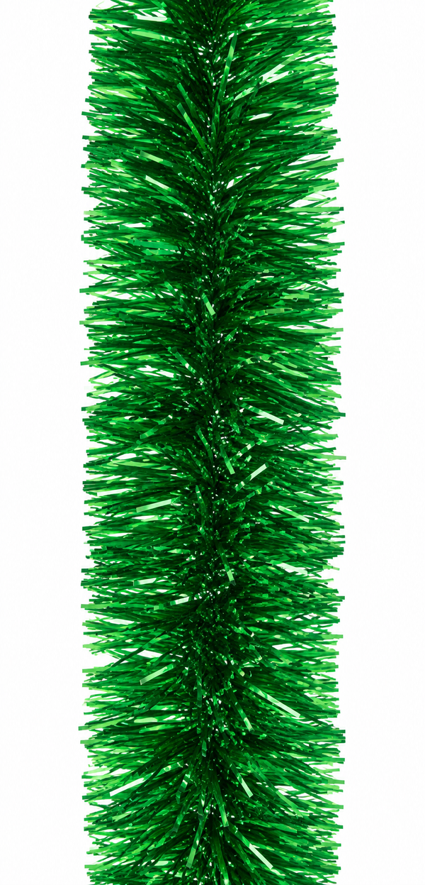 Chunky Fine-Cut Green Christmas Tinsel – 2m
