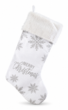 Silver Snowflake Christmas Stocking - 54 cm