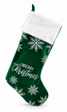 Silver Snowflake Christmas Stocking - 54 cm