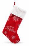 Silver Snowflake Christmas Stocking - 54 cm