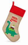 Vintage Dinosaur Christmas Stocking - 47 cm