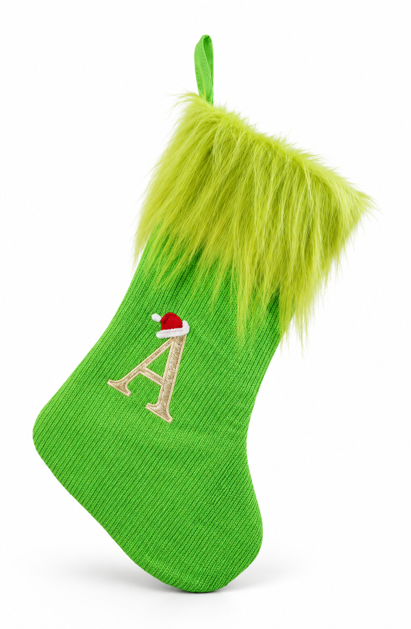 Mean Green Alphabet Christmas Stocking - 45 cm