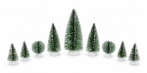Snowy Bristle Trees – 9 Piece Set